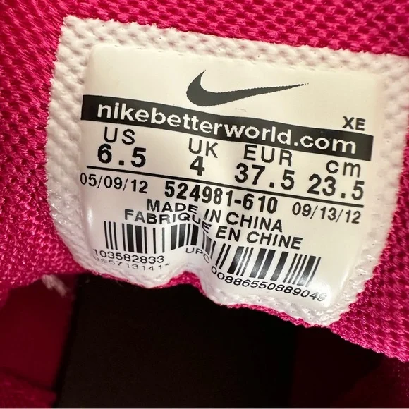 Nike Women's Fuchsia Sneakers with Black and White Accents - Picture 11 of 11